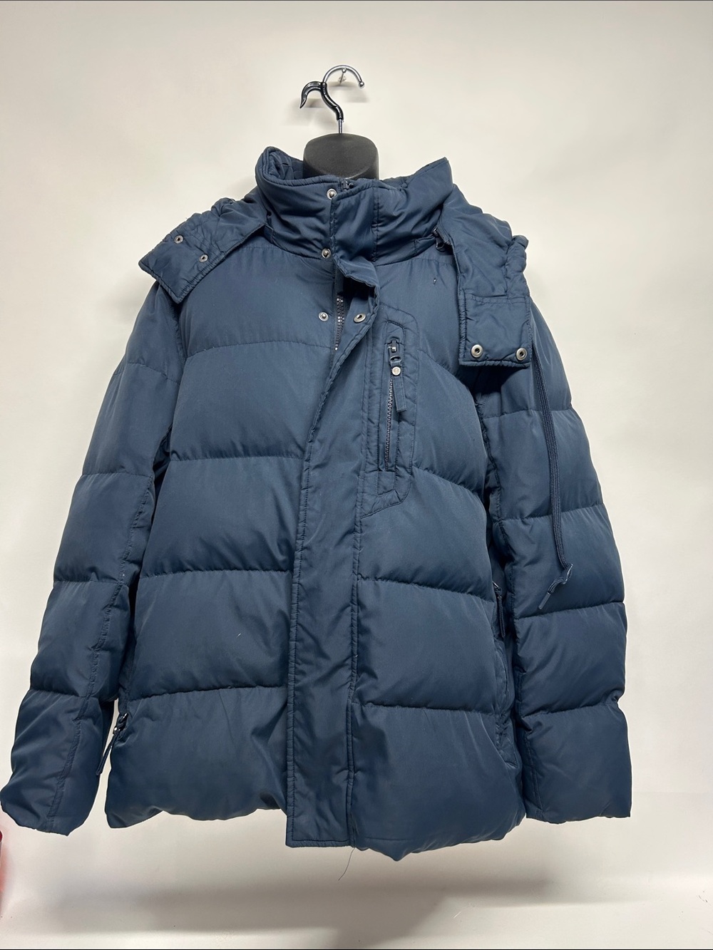 Men's Navy Puffer Jacket with Hood xl down filled